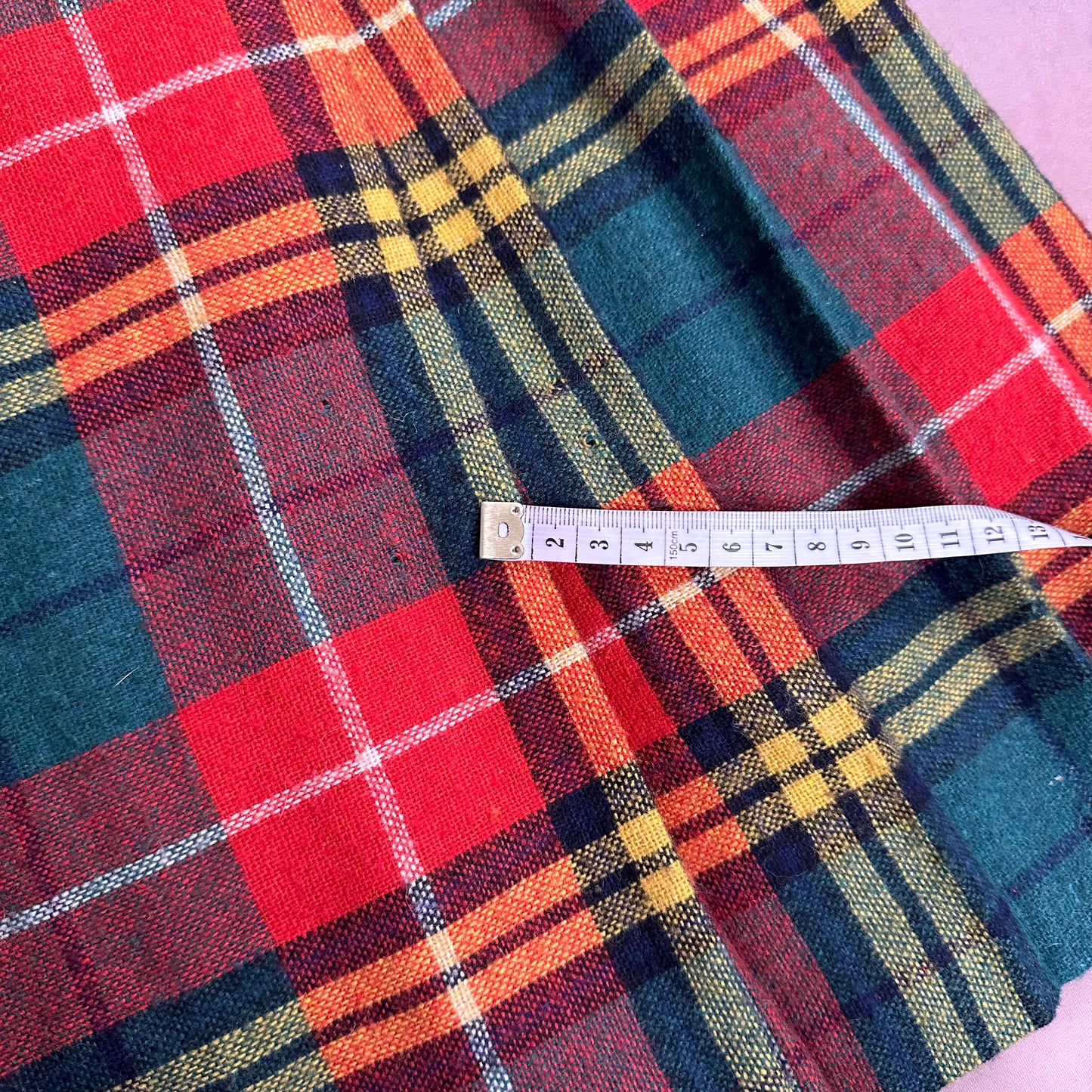 VINTAGE 80s 100% WOOL TARTAN MIDI SKIRT