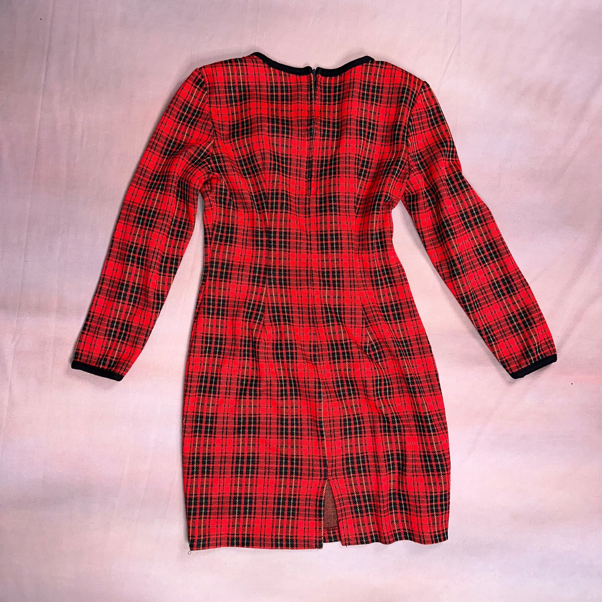 VINTAGE 80s RED TARTAN MINI DRESS VINTAGE 80s RED TARTAN MINI DRESS